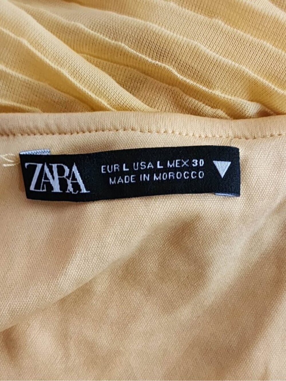 Zara Yellow Textured Ruffle One Shoulder Crop Top - Picture 5 of 6